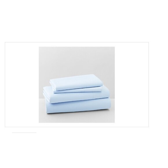 Sky Blue 500TC Pima Cotton Queen Sheet Set Wrinkle Resistant New $180 - Picture 2 of 2